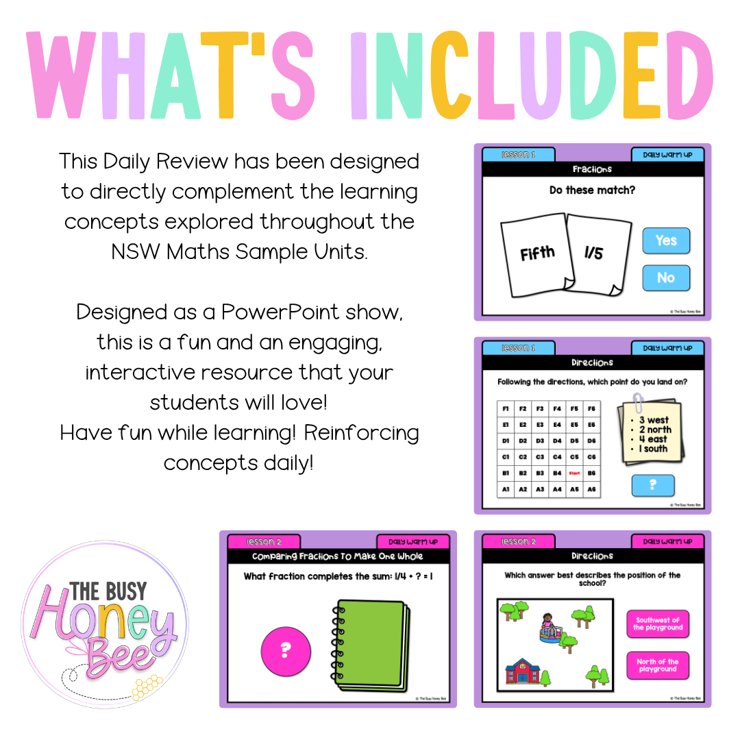 Multi Age 3-6 Year A Australian | NSW Math Daily Review | Warm-Up Unit 8 - Warm Up | Revision