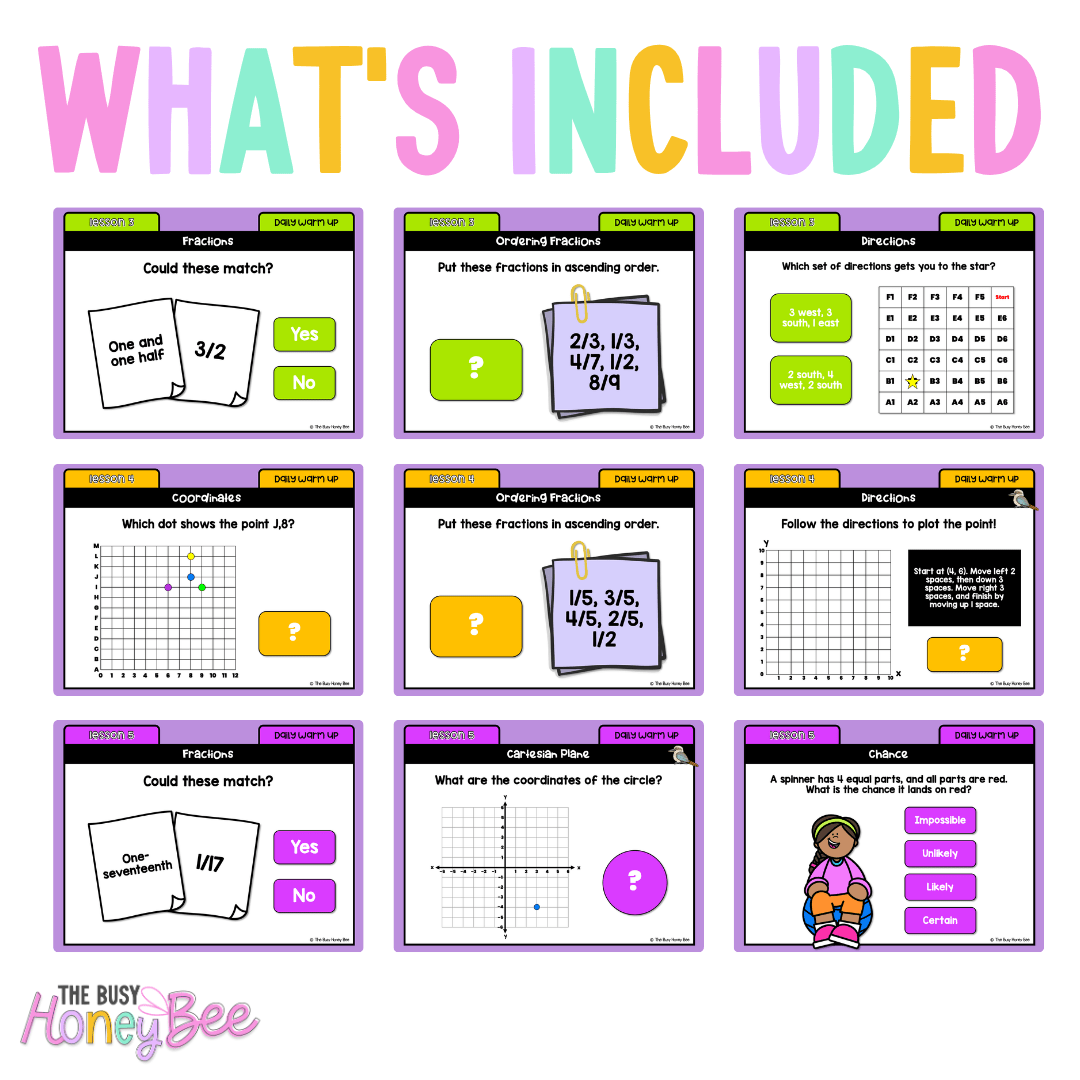 Multi Age 3-6 Year A Australian | NSW Math Daily Review | Warm-Up Unit 8 - Warm Up | Revision