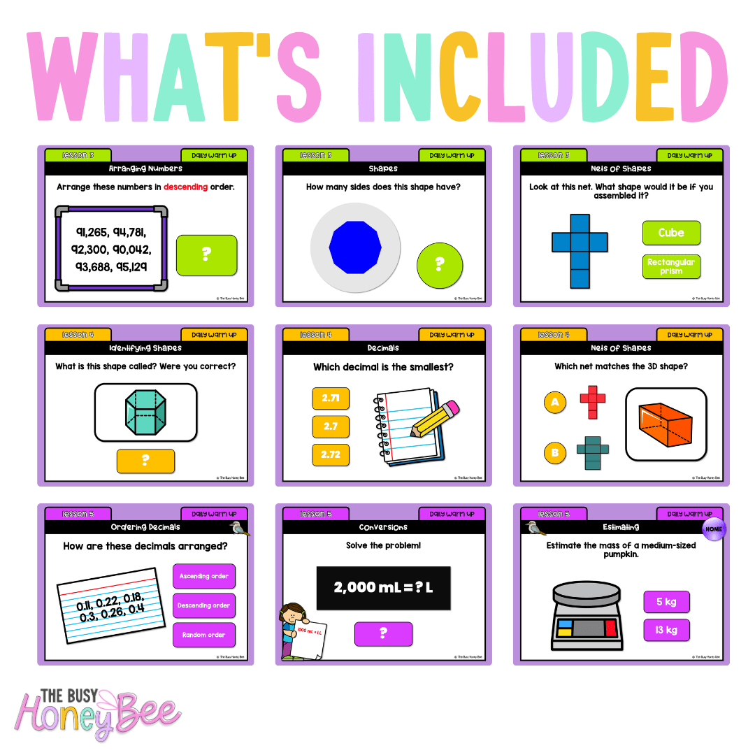 Multi Age 3-6 Year A Australian | NSW Math Daily Review | Warm-Up Unit 9 - Warm Up | Revision