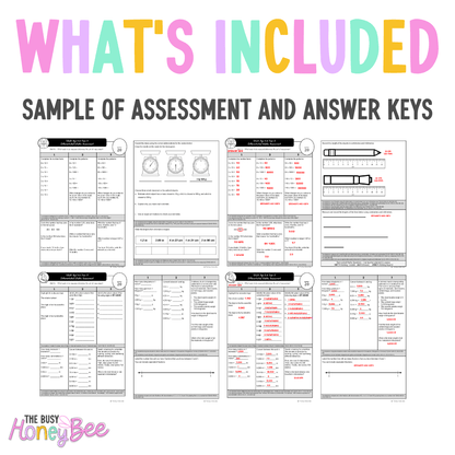 Multi Age 3-6 Year A Differentiated NSW Maths Assessment Term 3 Mega Bundle - Assessment
