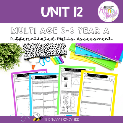Multi Age 3-6 Year A Differentiated NSW Maths Assessment Term 3 Mega Bundle - Assessment