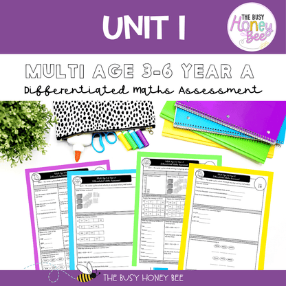 Multi Age 3-6 Year A Differentiated NSW Maths Assessment Unit 1 - Microsoft Word Document