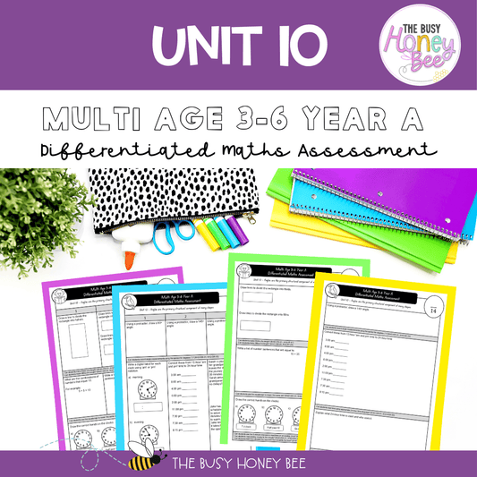 Multi Age 3-6 Year A Differentiated NSW Maths Assessment Unit 10 - Microsoft Word Document