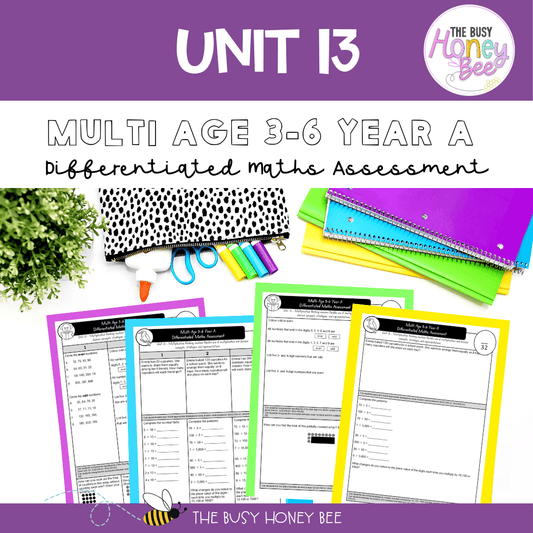 Multi Age 3-6 Year A Differentiated NSW Maths Assessment Unit 13 - Assessment
