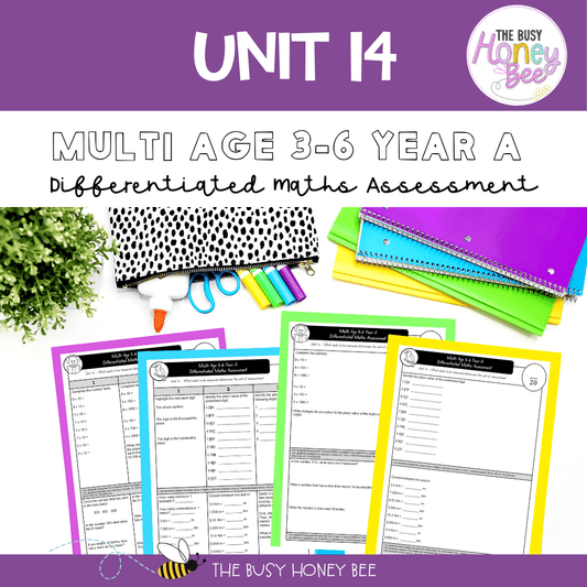 Multi Age 3-6 Year A Differentiated NSW Maths Assessment Unit 14 - Assessment