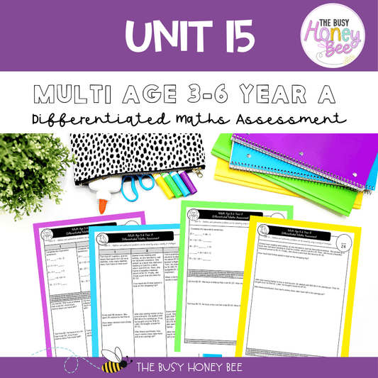 Multi Age 3-6 Year A Differentiated NSW Maths Assessment Unit 15 - Assessment
