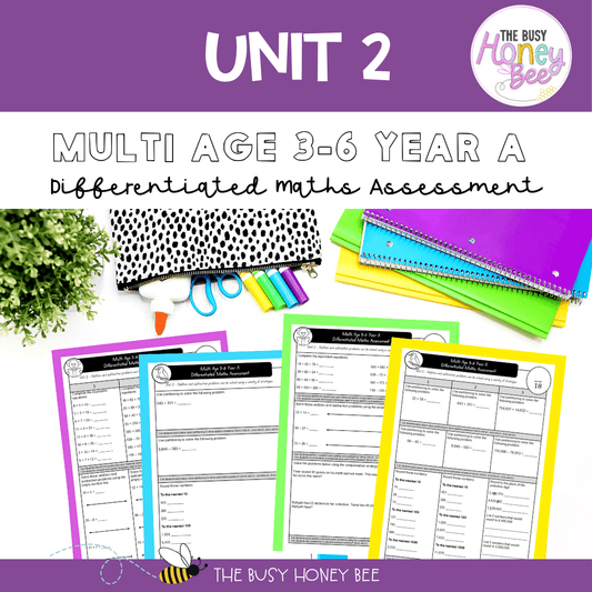Multi Age 3-6 Year A Differentiated NSW Maths Assessment Unit 2 - Microsoft Word Document