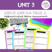 Multi Age 3-6 Year A Differentiated NSW Maths Assessment Unit 3 - Microsoft Word Document