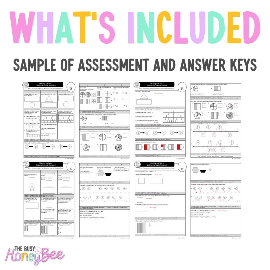 Multi Age 3-6 Year A Differentiated NSW Maths Assessment Unit 4 - Microsoft Word Document