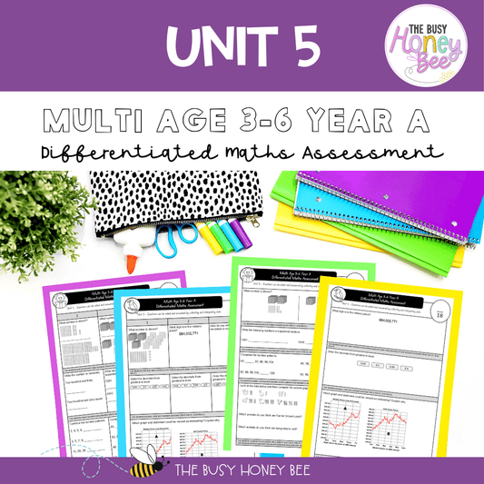 Multi Age 3-6 Year A Differentiated NSW Maths Assessment Unit 5 - Microsoft Word Document