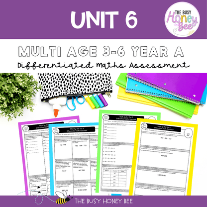 Multi Age 3-6 Year A Differentiated NSW Maths Assessment Unit 6 - Microsoft Word Document