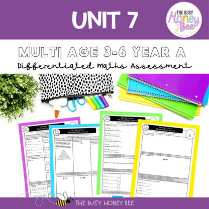 Multi Age 3-6 Year A Differentiated NSW Maths Assessment Unit 7 - Microsoft Word Document