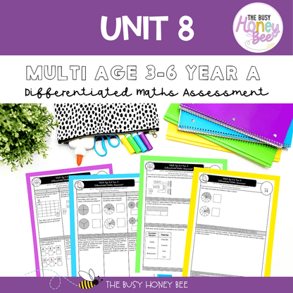 Multi Age 3-6 Year A Differentiated NSW Maths Assessment Unit 8 - Microsoft Word Document