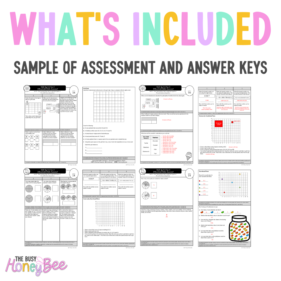 Multi Age 3-6 Year A Differentiated NSW Maths Assessment Unit 8 - Microsoft Word Document