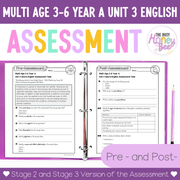 Multi Age 3-6 Year A English Pre- and Post-Assessment Unit 3 Genre -