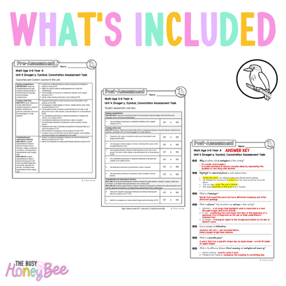Multi Age 3-6 Year A English Pre- and Post-Assessment Unit 4 Imagery, symbol and connotation -