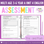 Multi Age 3-6 Year A English Pre- and Post-Assessment Unit 4 Imagery, symbol and connotation -