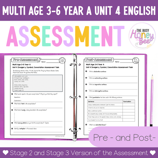 Multi Age 3-6 Year A English Pre- and Post-Assessment Unit 4 Imagery, symbol and connotation -