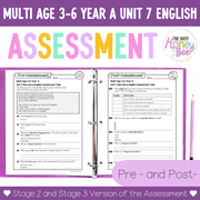 Multi Age 3-6 Year A English Pre- and Post-Assessment Unit 7 Narrative - Assessment