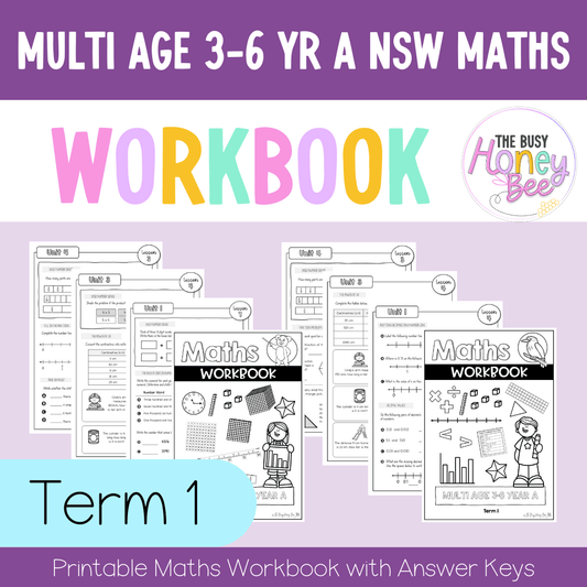 Multi Age 3-6 Year A NSW Maths Workbook Term 1 - Workbook | Worksheets