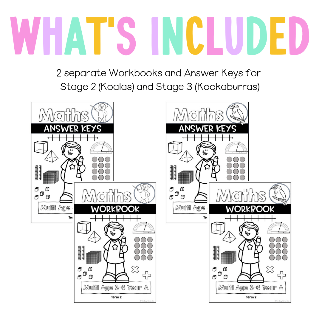 Multi Age 3-6 Year A NSW Maths Workbook Term 2 - Workbook | Worksheets