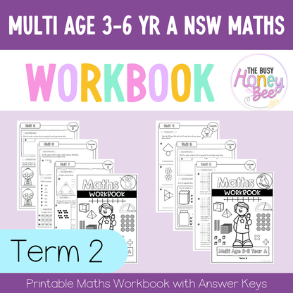 Multi Age 3-6 Year A NSW Maths Workbook Term 2 - Workbook | Worksheets