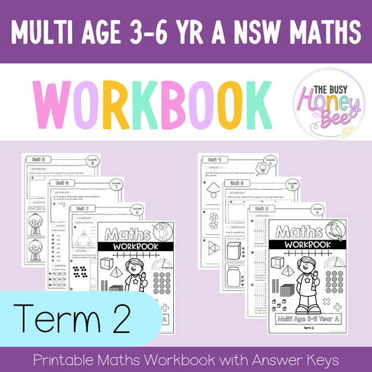 Multi Age 3-6 Year A NSW Maths Workbook Term 2 - Workbook | Worksheets