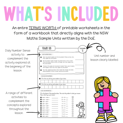 Multi Age 3-6 Year A NSW Maths Workbook Term 3 - Workbook | Worksheets
