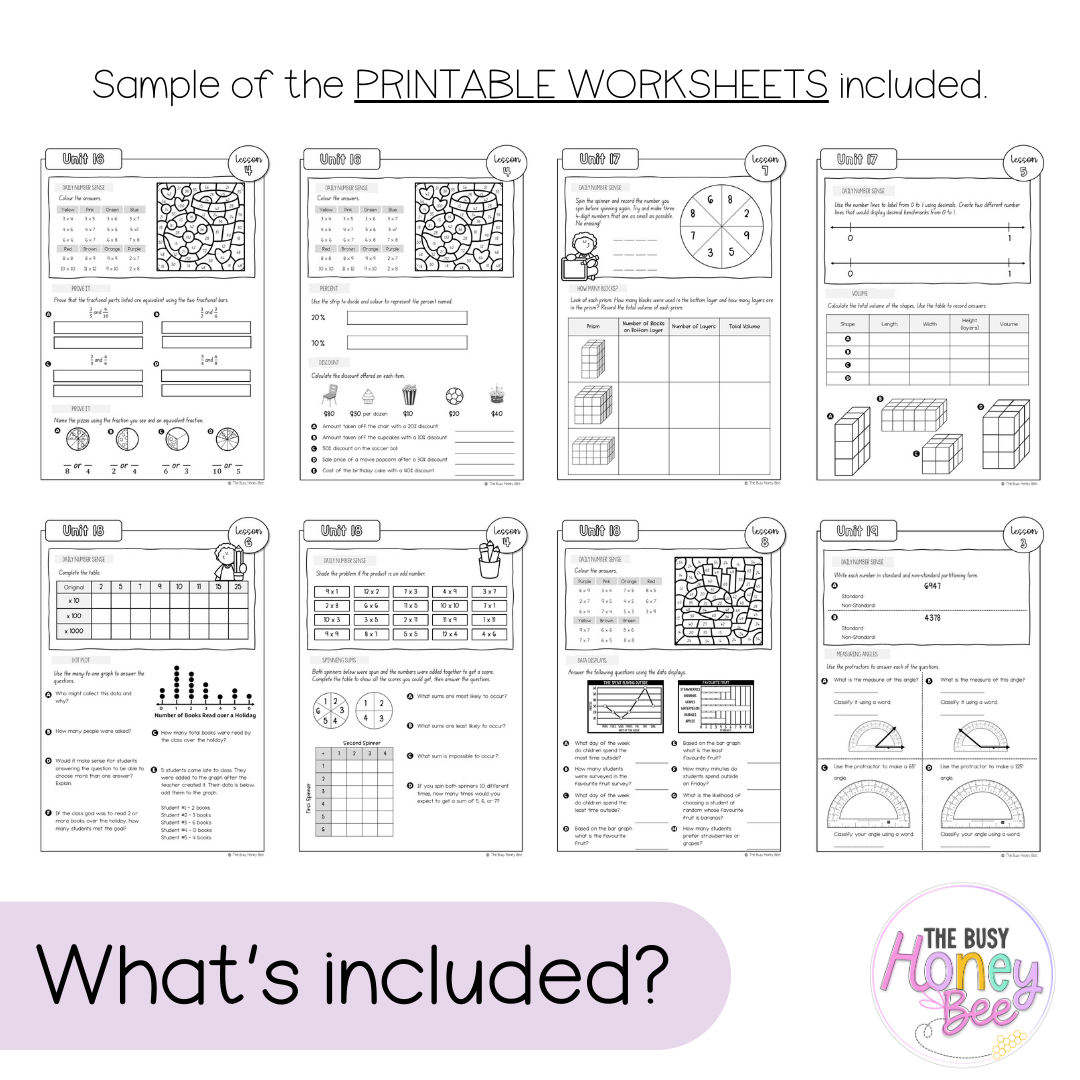 Multi Age 3-6 Year A NSW Maths Workbook Term 4 - Workbook | Worksheets
