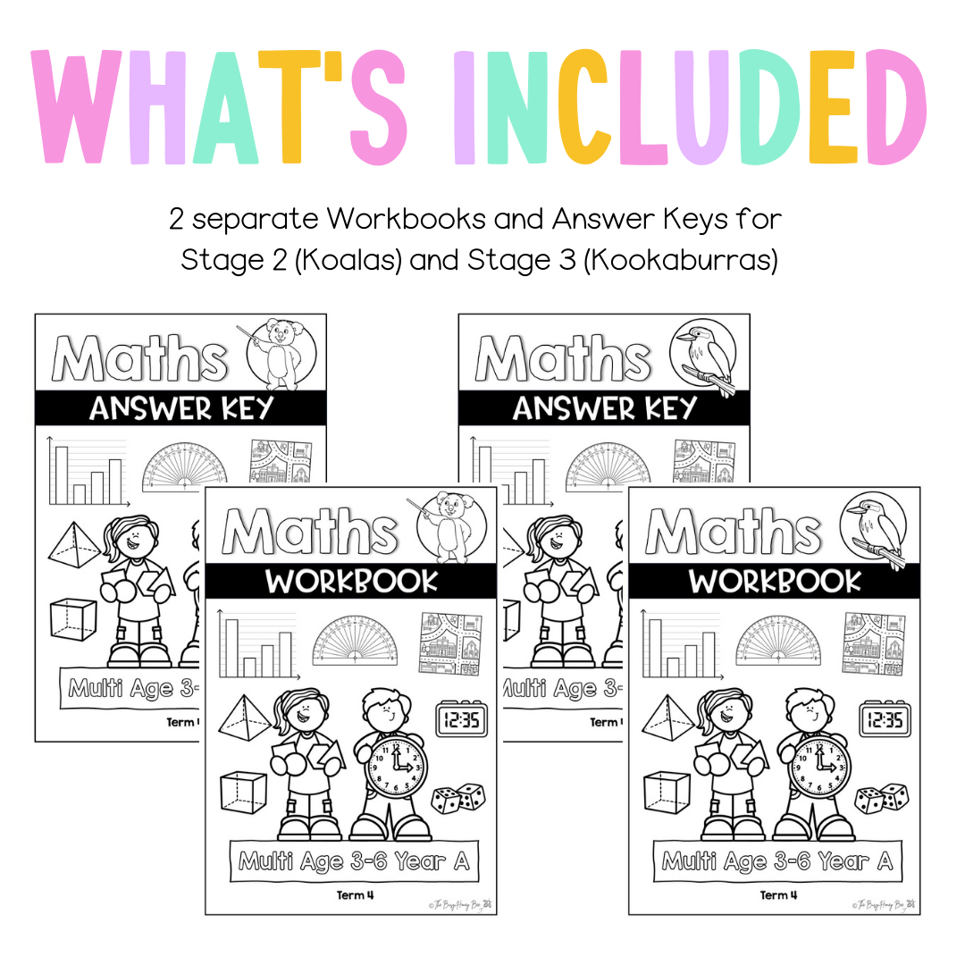 Multi Age 3-6 Year A NSW Maths Workbook Term 4 - Workbook | Worksheets