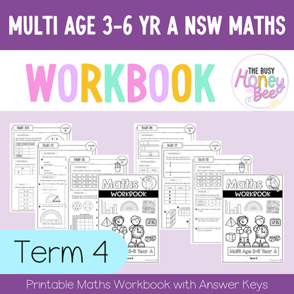 Multi Age 3-6 Year A NSW Maths Workbook Term 4 - Workbook | Worksheets