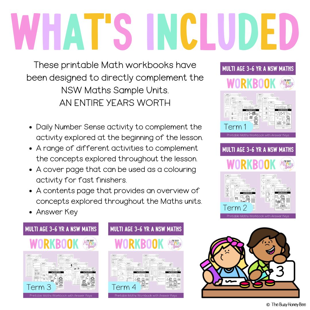 Multi Age 3-6 Year A NSW Maths Workbook ULTIMATE Mega Bundle - Workbook | Worksheets