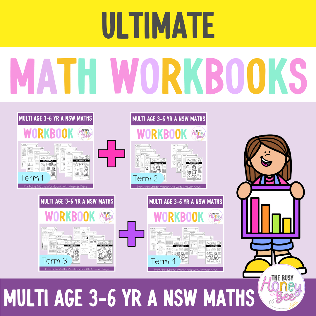 Multi Age 3-6 Year A NSW Maths Workbook ULTIMATE Mega Bundle - Workbook | Worksheets