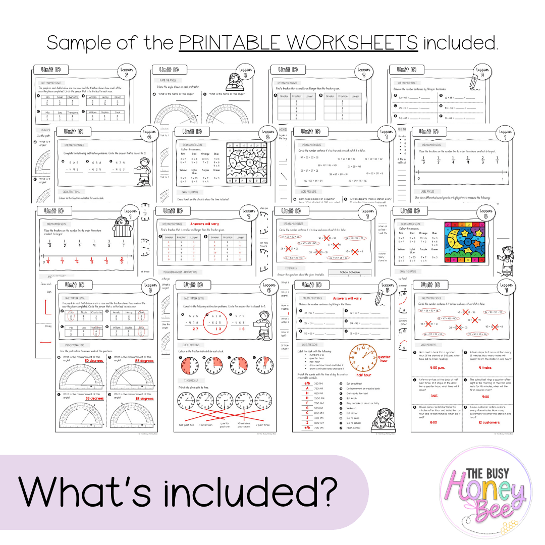 Multi Age 3-6 Year A NSW Maths Worksheets Unit 10 - Workbook | Worksheets
