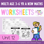 Multi Age 3-6 Year A NSW Maths Worksheets Unit 12 - Workbook | Worksheets