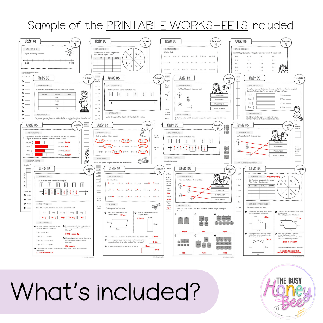 Multi Age 3-6 Year A NSW Maths Worksheets Unit 14 - Workbook | Worksheets