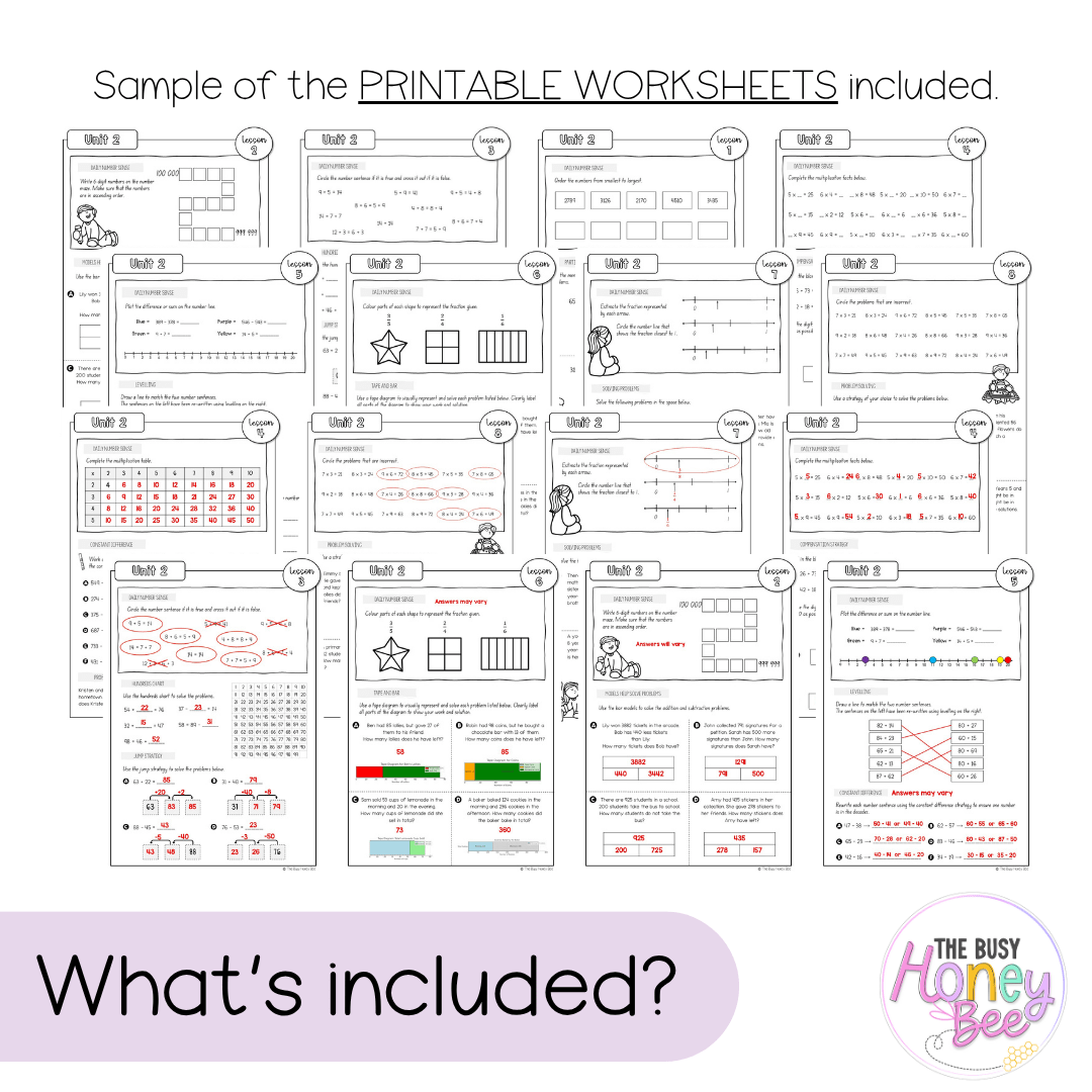 Multi Age 3-6 Year A NSW Maths Worksheets Unit 2 - Workbook | Worksheets