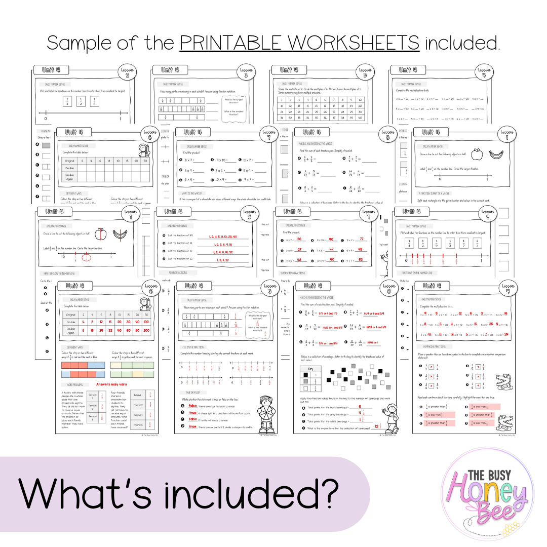 Multi Age 3-6 Year A NSW Maths Worksheets Unit 4 - Workbook | Worksheets