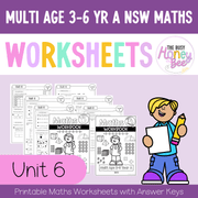 Multi Age 3-6 Year A NSW Maths Worksheets Unit 6 - Workbook | Worksheets