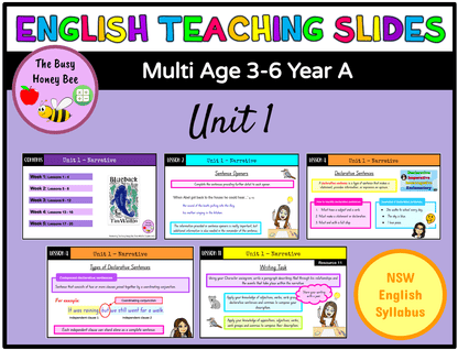 Multi Age 3-6 Year A Term 1 English Teaching Slides Mega Bundle - Teaching Slides