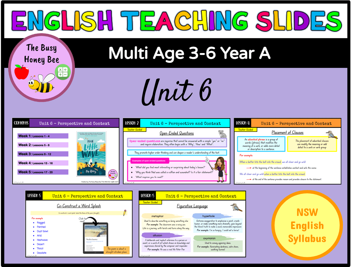 Multi Age 3-6 Year A Term 3 English Teaching Slides Mega Bundle - Teaching Slides