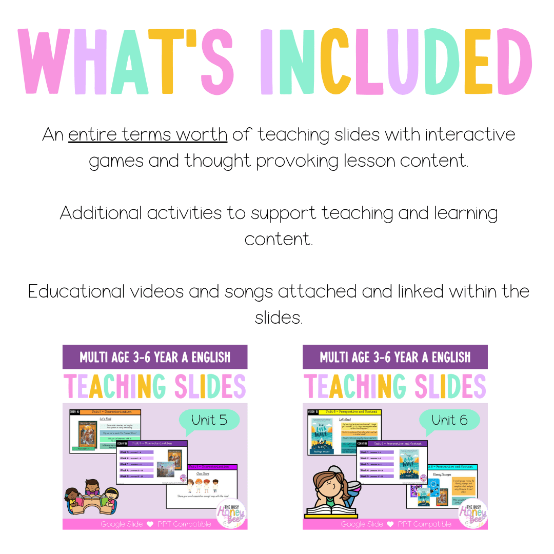 Multi Age 3-6 Year A Term 3 English Teaching Slides Mega Bundle - Teaching Slides
