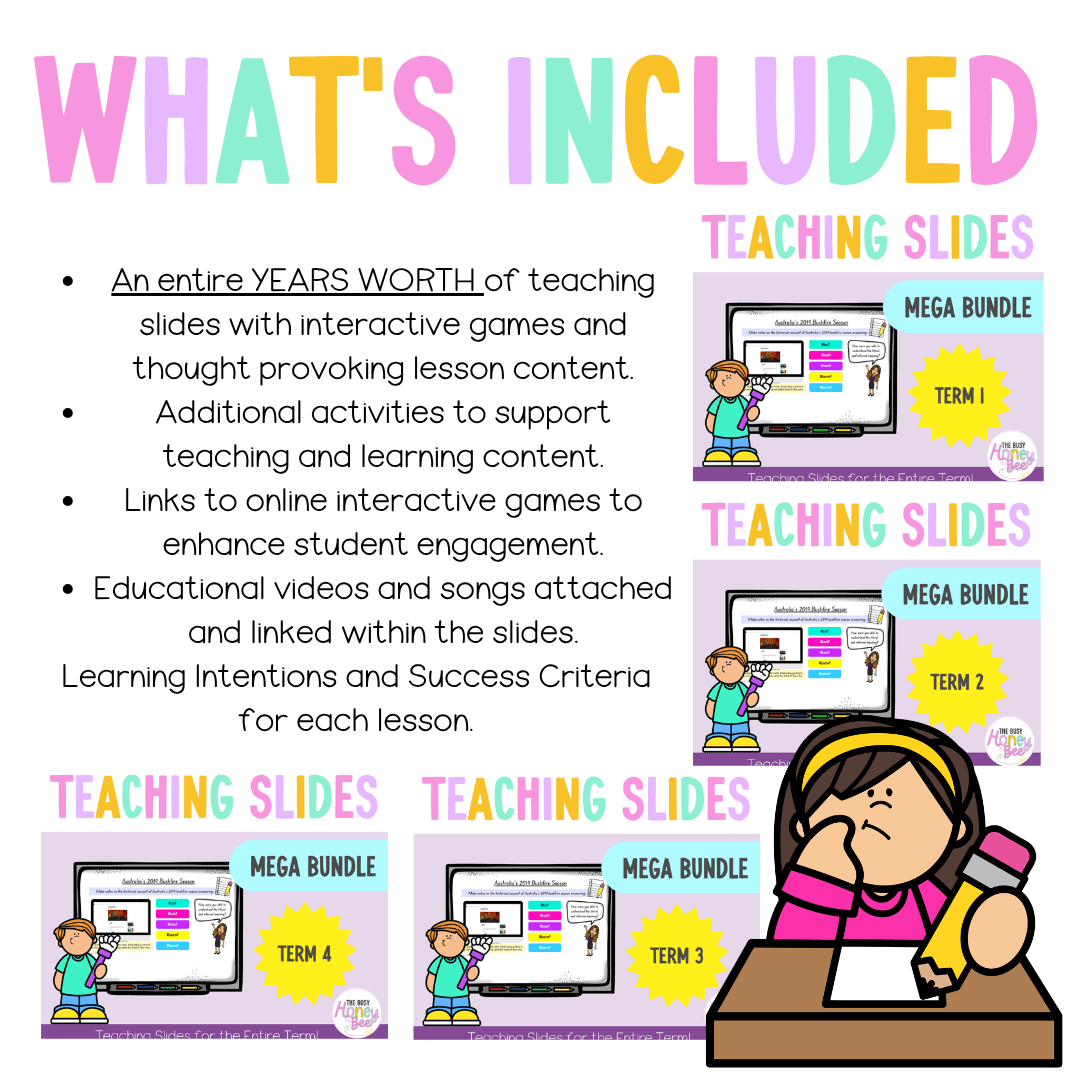 Multi Age 3-6 Year A Ultimate English Teaching Slides Mega Bundle - Teaching Slides