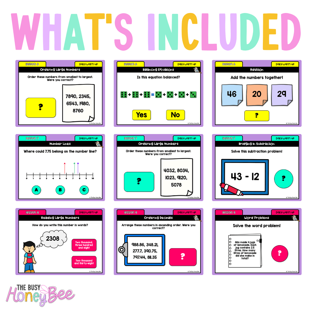 Multi Age 3-6 Year A Ultimate Math Australian | NSW Math Daily Review | Warm-Up Mega Bundle -