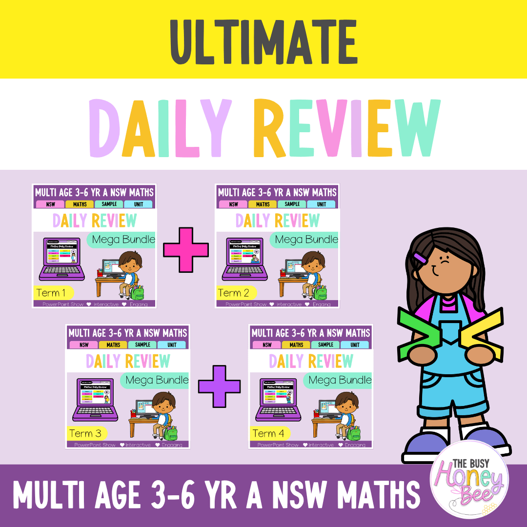 Multi Age 3-6 Year A Ultimate Math Australian | NSW Math Daily Review | Warm-Up Mega Bundle -
