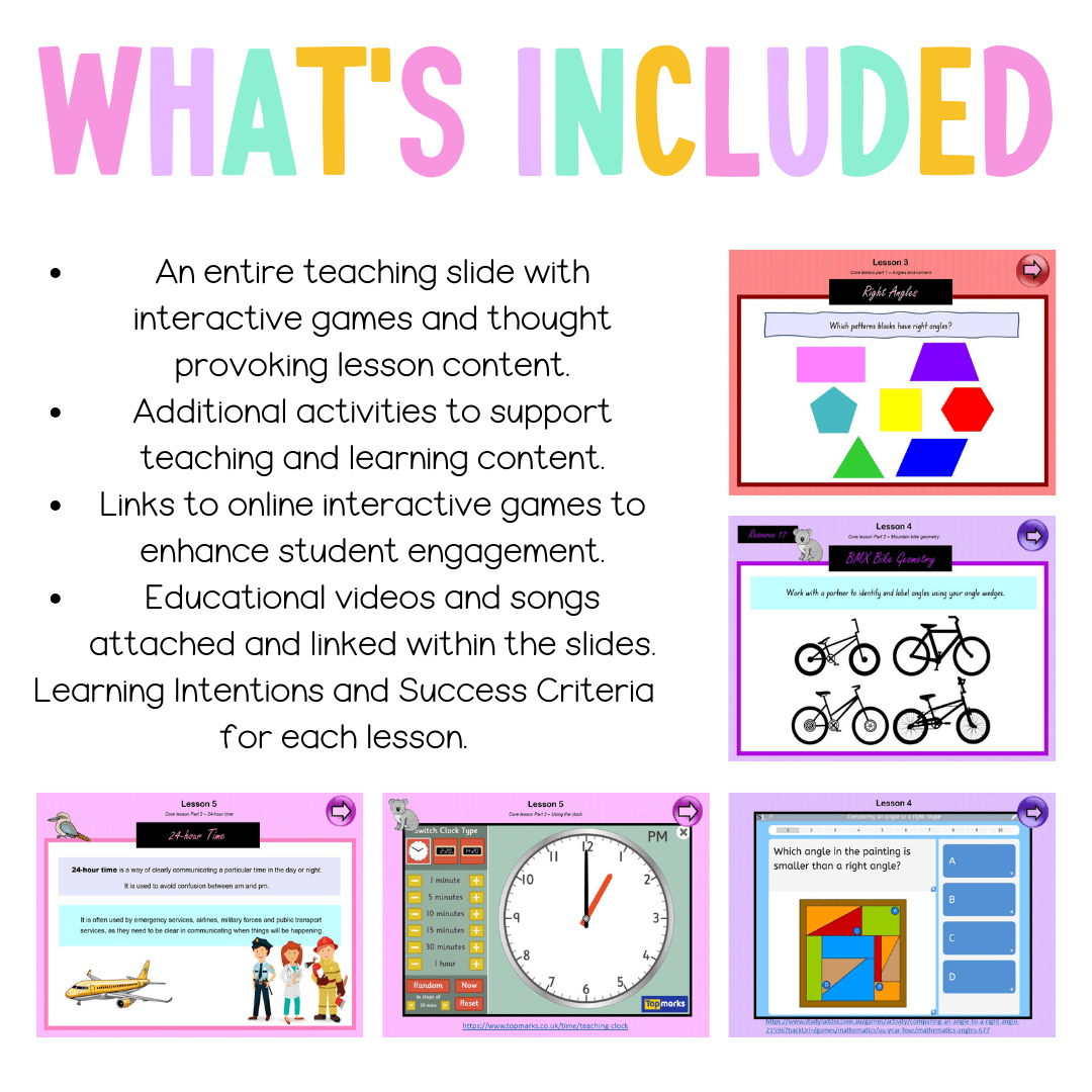 Multi Age 3-6 Year A Unit 10 NSW Maths Teaching Slides - Zip Folder: Smart Notebook, PowerPoint, Google Slide Compatible