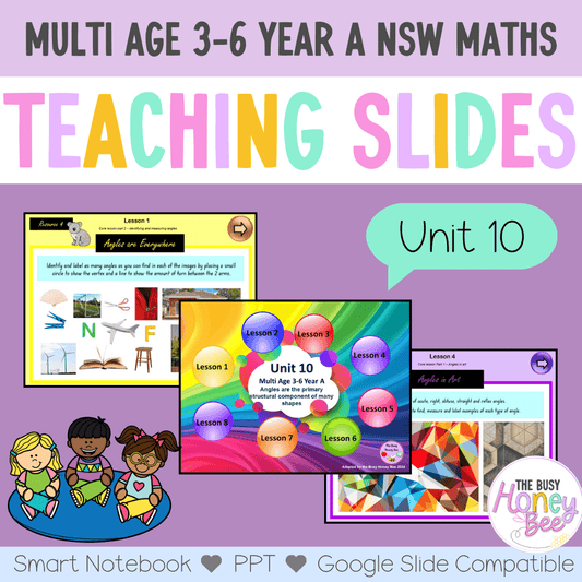 Multi Age 3-6 Year A Unit 10 NSW Maths Teaching Slides - Zip Folder: Smart Notebook, PowerPoint, Google Slide Compatible