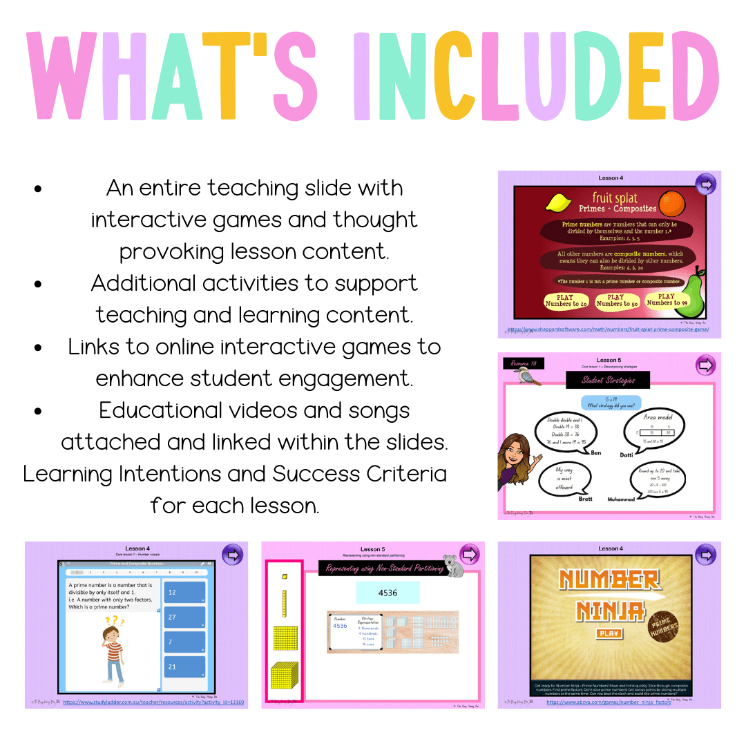Multi Age 3-6 Year A Unit 11 NSW Maths Teaching Slides - Zip Folder: Smart Notebook, PowerPoint, Google Slide Compatible