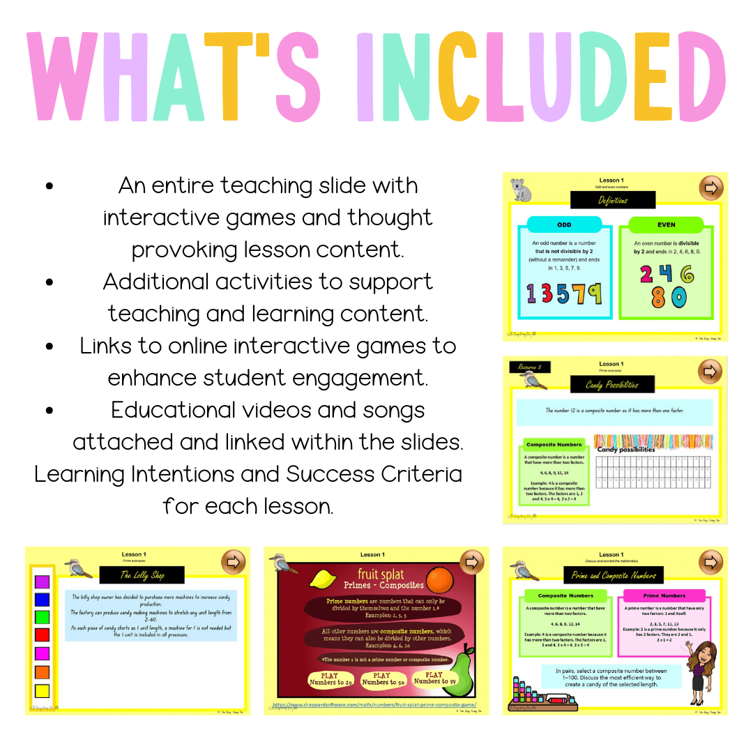 Multi Age 3-6 Year A Unit 13 NSW Maths Teaching Slides - Zip Folder: Smart Notebook, PowerPoint, Google Slide Compatible