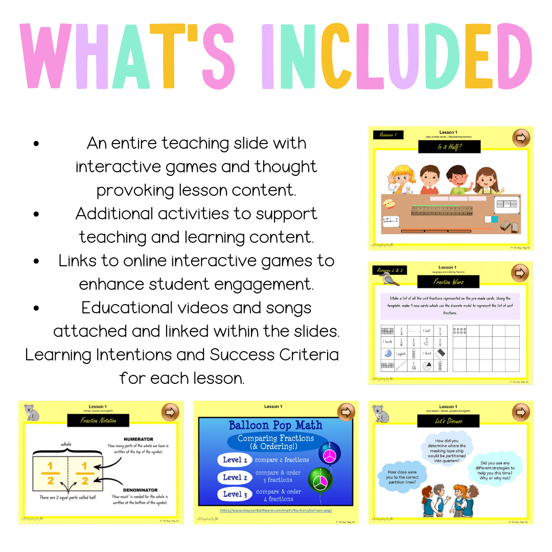 Multi Age 3-6 Year A Unit 16 NSW Maths Teaching Slides - Zip Folder: Smart Notebook, PowerPoint, Google Slide Compatible
